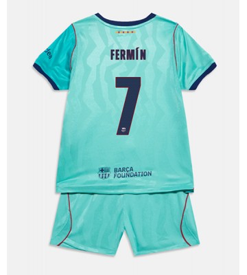 Barcelona Fermin Lopez #7 Replika Tredje Tröja Barn 2026-27 Kortärmad (+ Korta byxor)